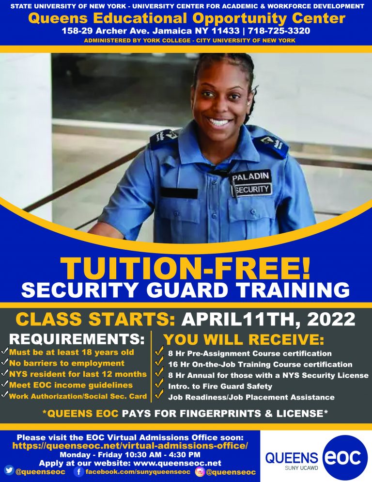 Security Guard Training Class Starts April Th Suny Queens