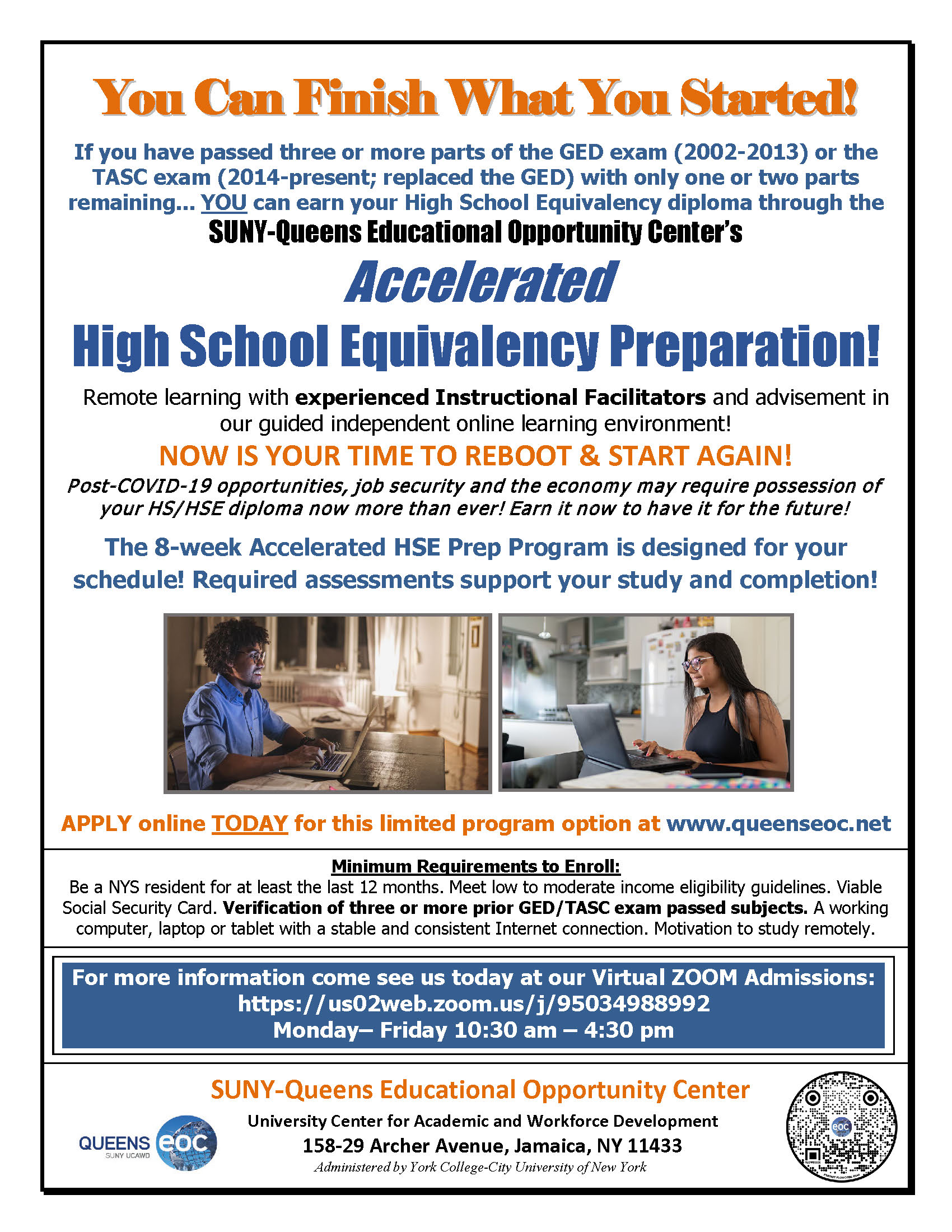 Accelerated High School Equivalency Preparation! SUNY Queens