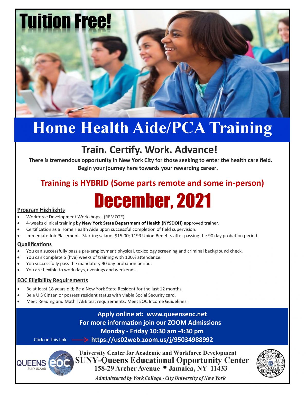 Home Health Aide/PCA Training - SUNY Queens Educational Opportunity Center