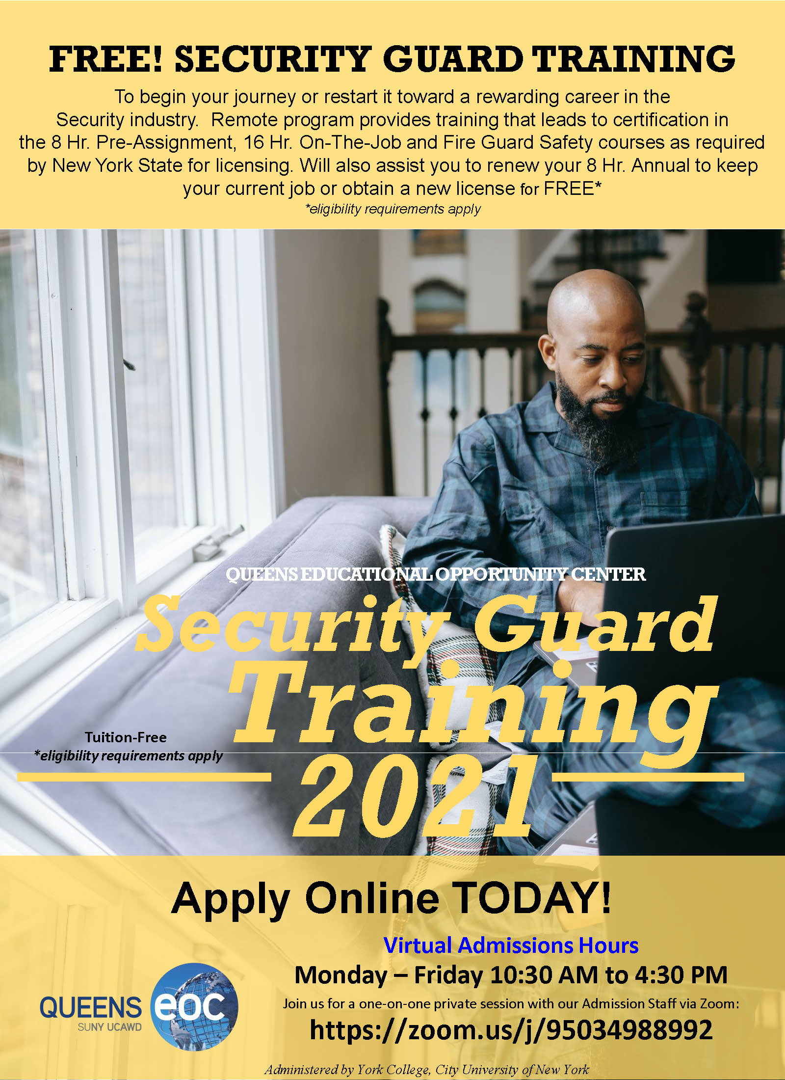 Security Guard Training Fall 2021 SUNY Queens Educational   QEOC Fall Program 2021 SGT 