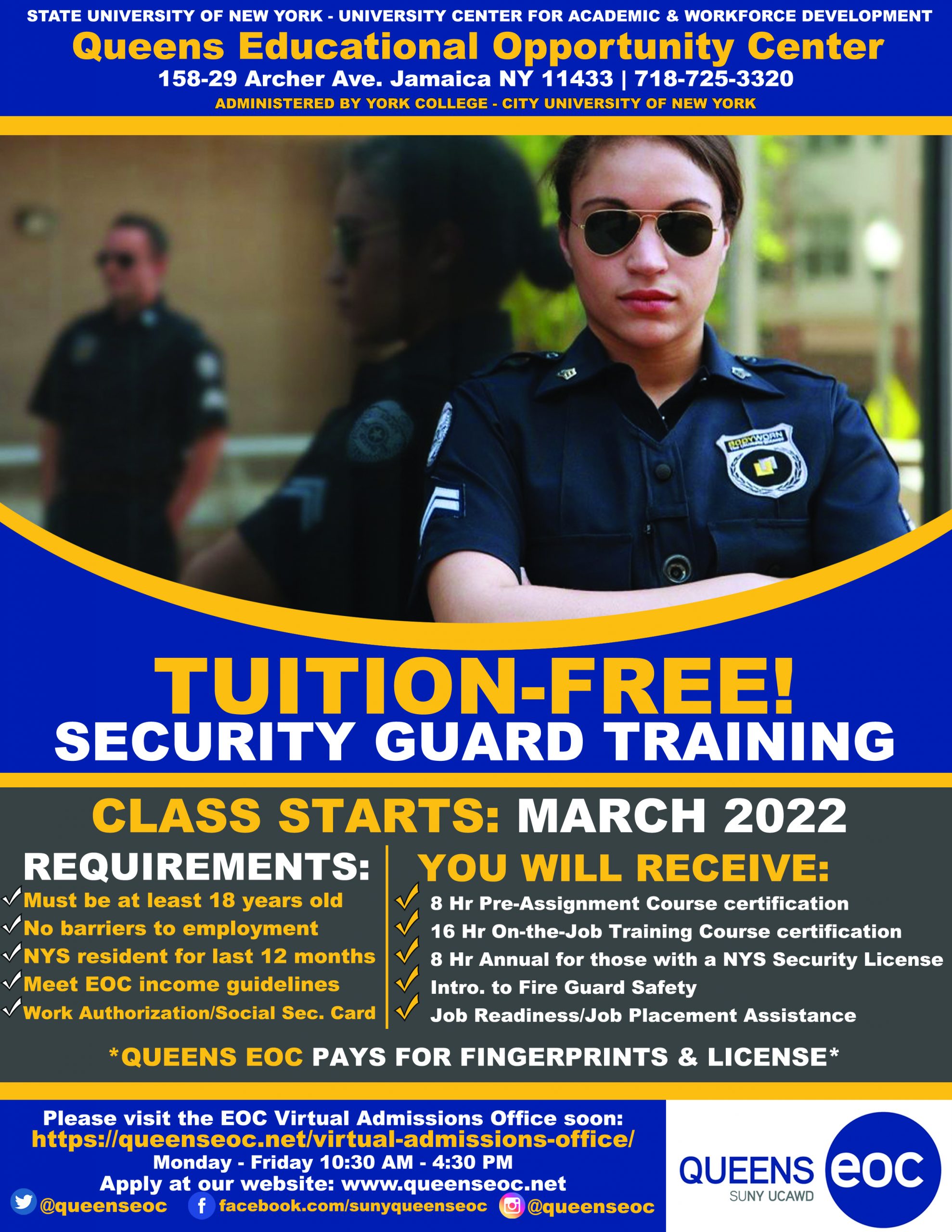 Security Guard Training Class Starts March 2022 Suny Queens Educational Opportunity Center 8020