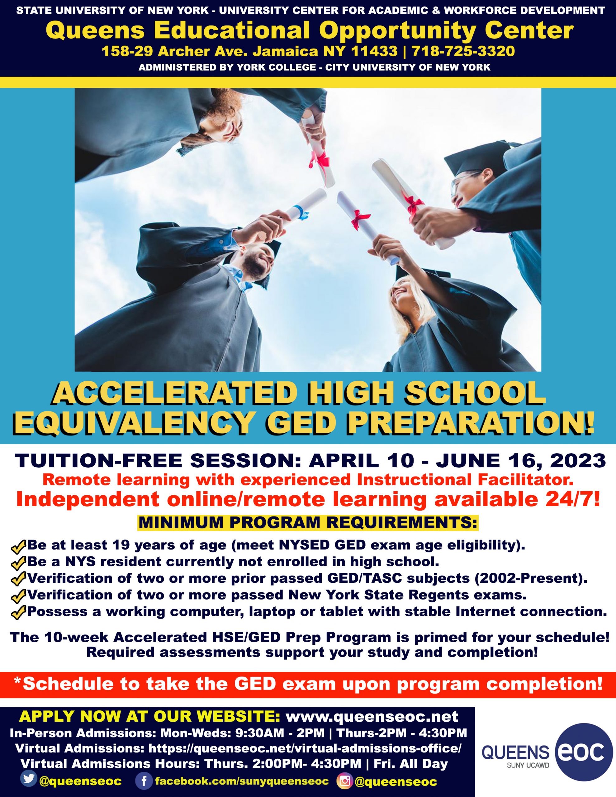 Accelerated High School Equivalency GED Preparation April 10th June