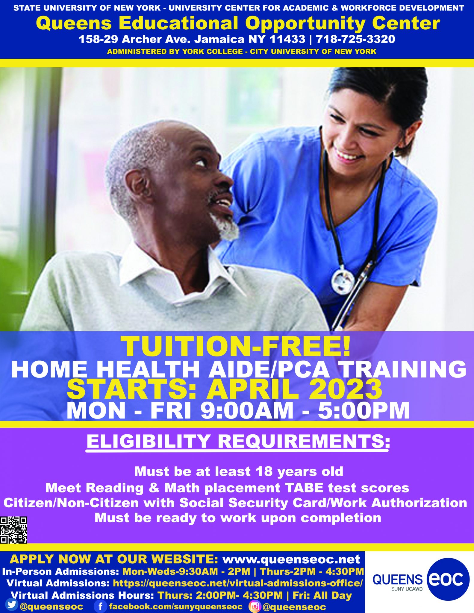 Home Health Aide/PCA Training Tuition-Free - Starts April 2023 - SUNY ...