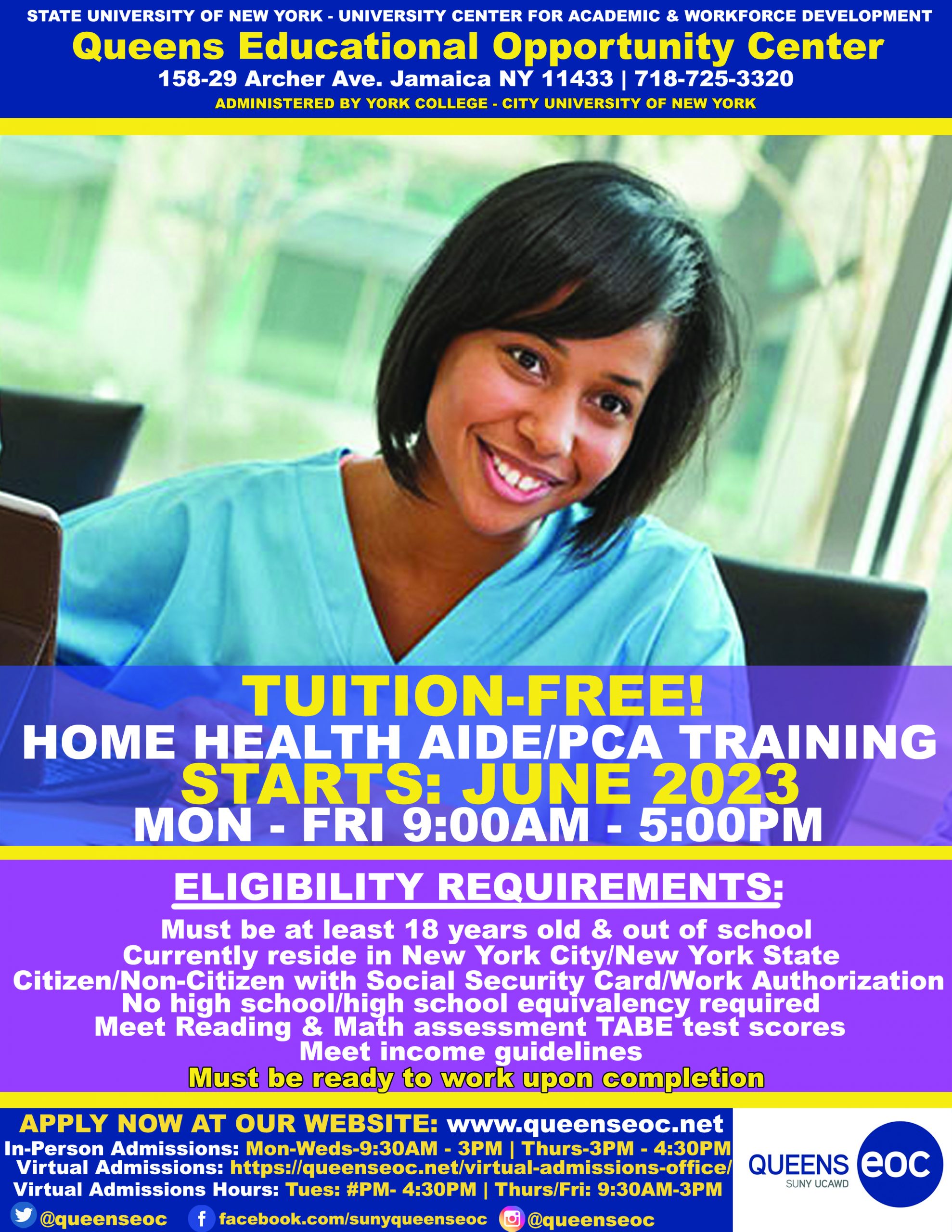 Home Health Aide PCA Training Starts June 2023 SUNY Queens   Home Health Aide Flyer Scaled 