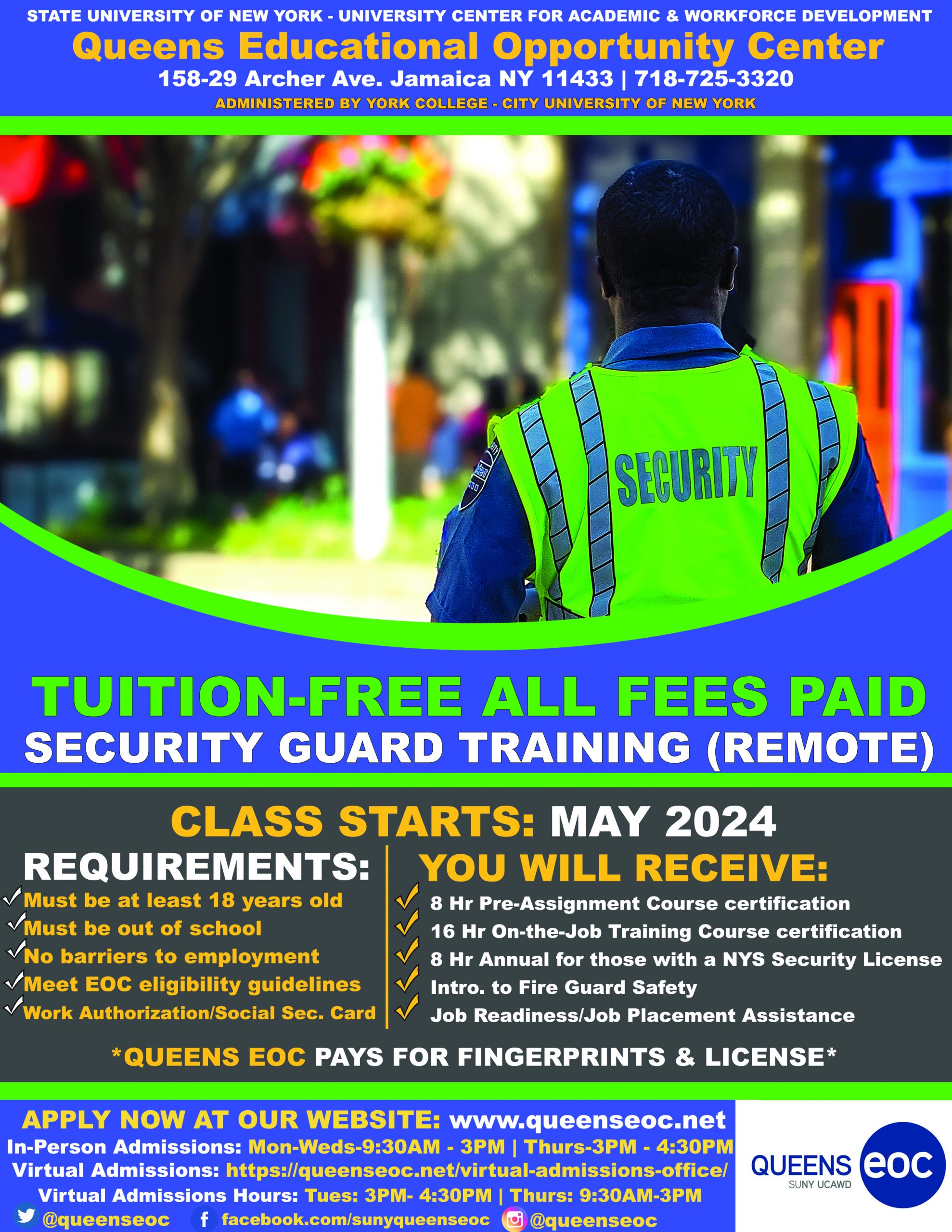 Security Guard Training - Class Starts May 2024 - SUNY Queens ...