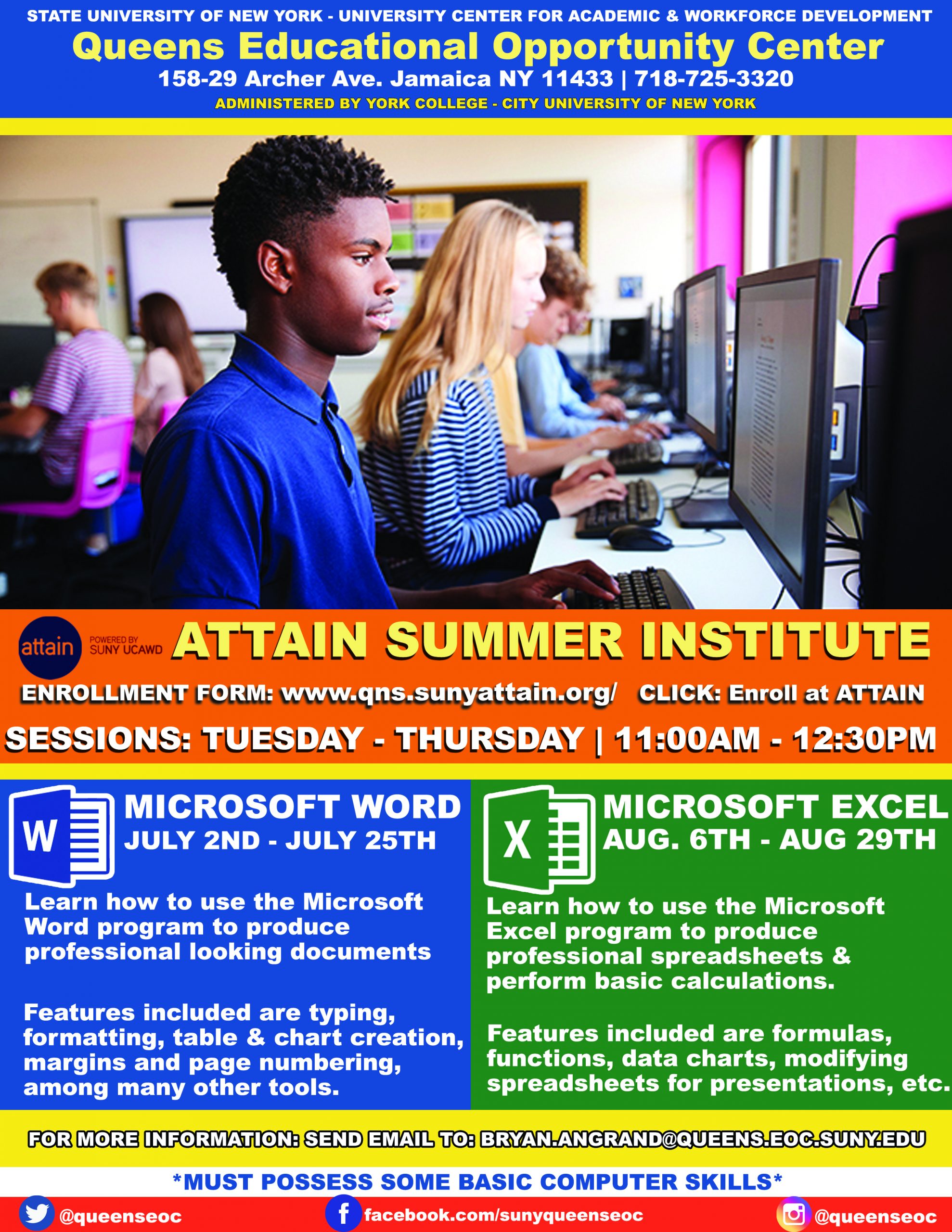 ATTAIN Summer Institute Starts July 2nd, 2024 SUNY Queens